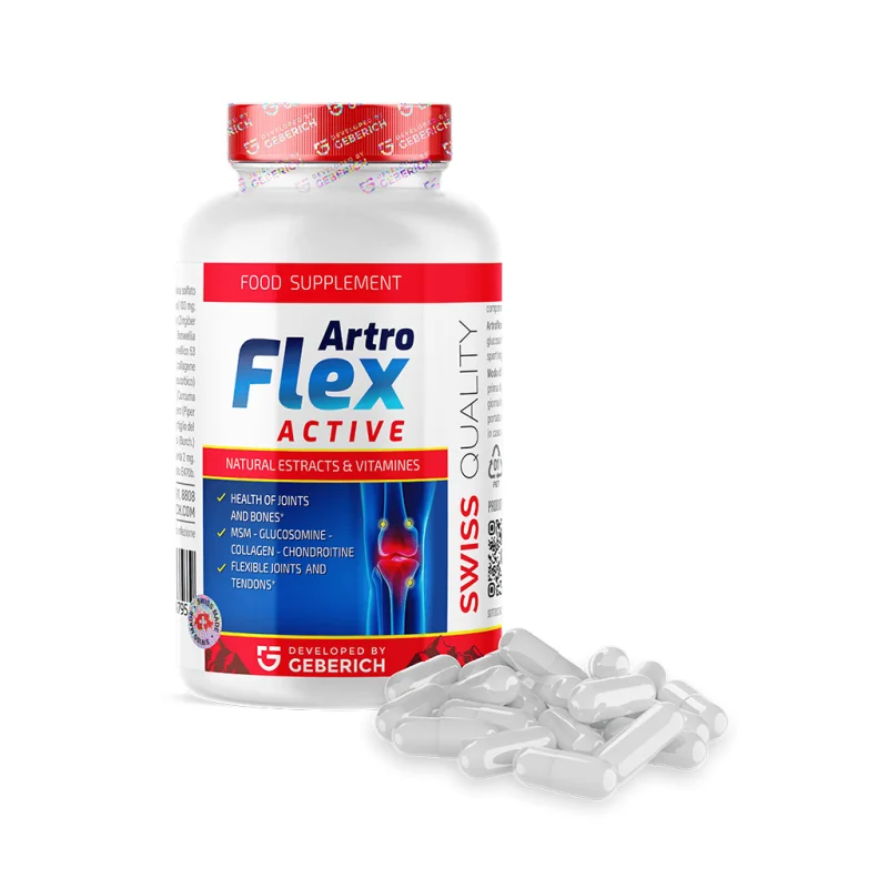 Artroflex Active — boîte du complément alimentaire pour articulations, Swiss Quality, Made in Switzerland, 30 gélules