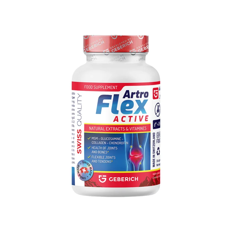 Artroflex Active — flacon ouvert et gélules, complément alimentaire pour articulations et os